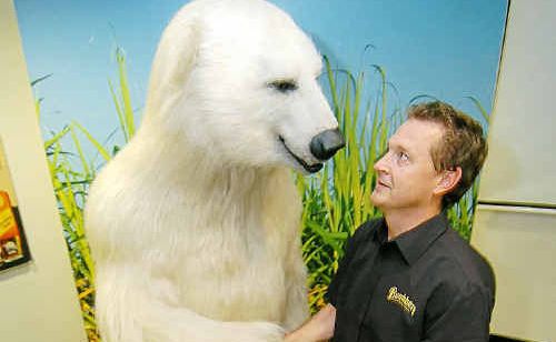 Bundaberg Rum’s John Green and icon Bundy R Bear. Bundaberg Rum’s John Green and icon Bundy R Bear.